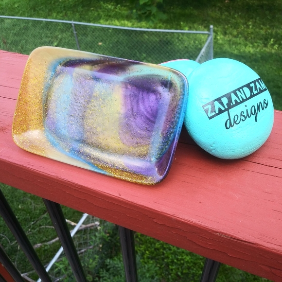 ✨SOLD✨Soap Dish Tray Resin Art Cute Mermaid Sparkly Beautiful Handmade Cute - Picture 14 of 15